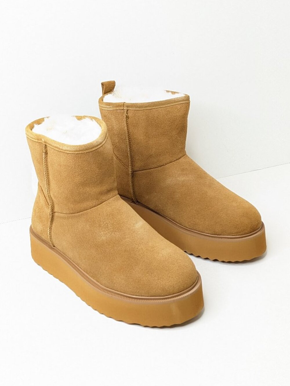 BCTEX Platform Winter Ankle Boots Chestnut Brown Women's 9